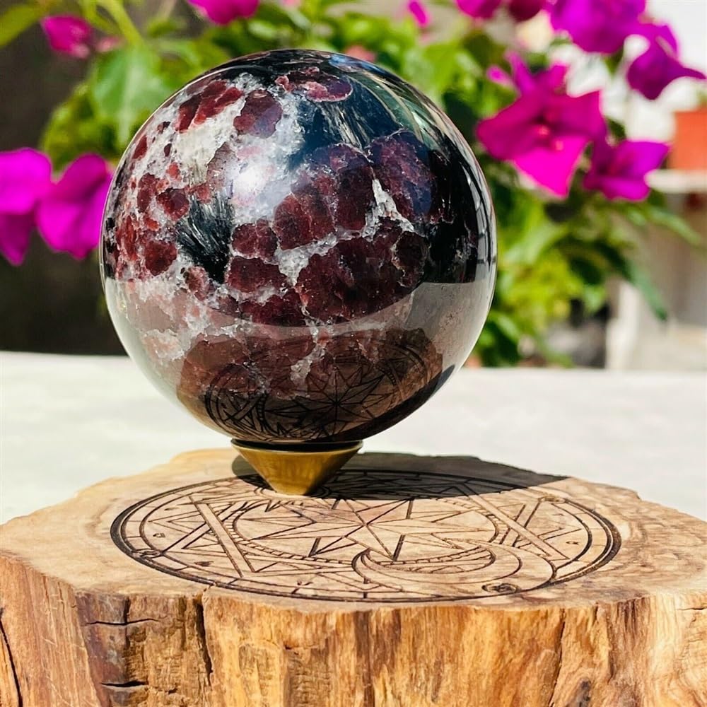 Amazon.com: AtkitS Garnet Ball Crystal Sphere Healing Mineral